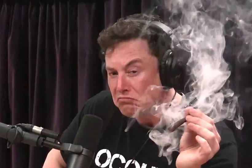 Elon Musk smoking cannabis on The Joe Rogan Experience podcast