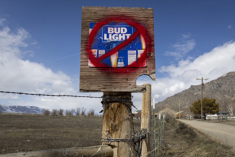 A boycott Bud Light sign