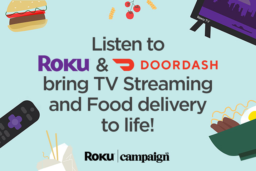 Roku and DoorDash sponsored content ad