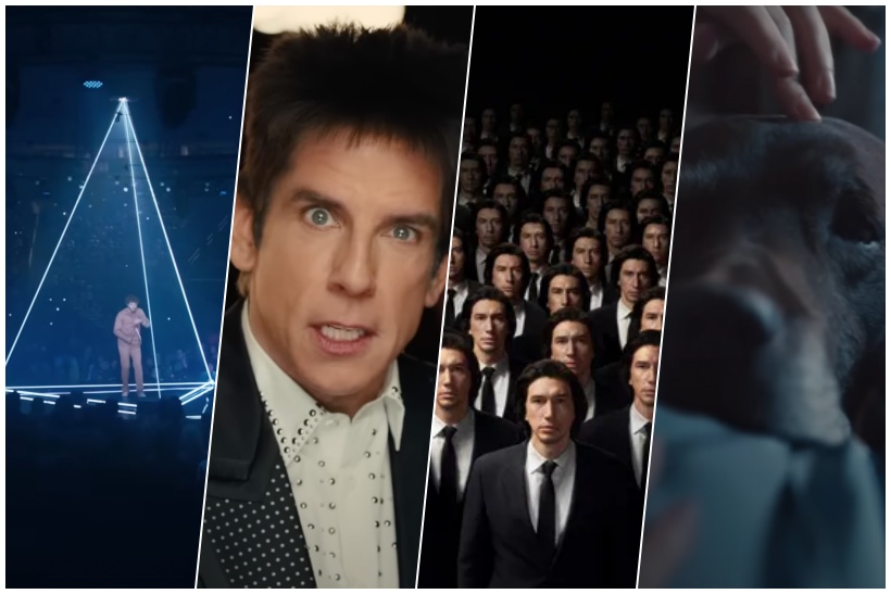 Collage of screenshots from Super Bowl LVII ads