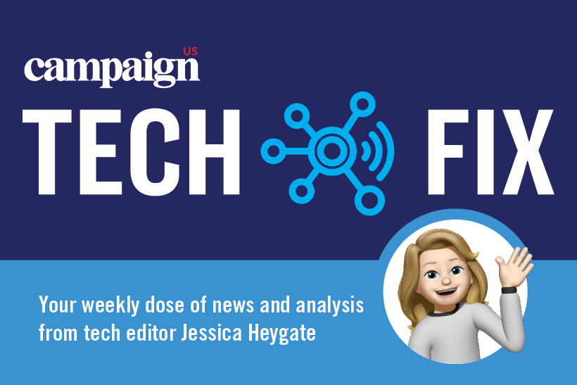 Campaign US Tech Fix logo with Memoji of Jessica Heygate