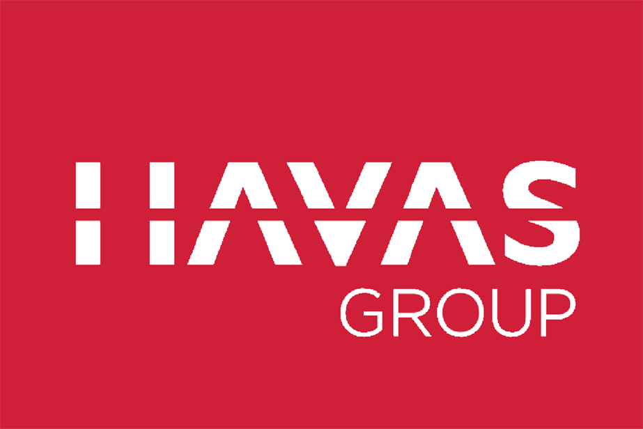 Havas Group white logo on red background